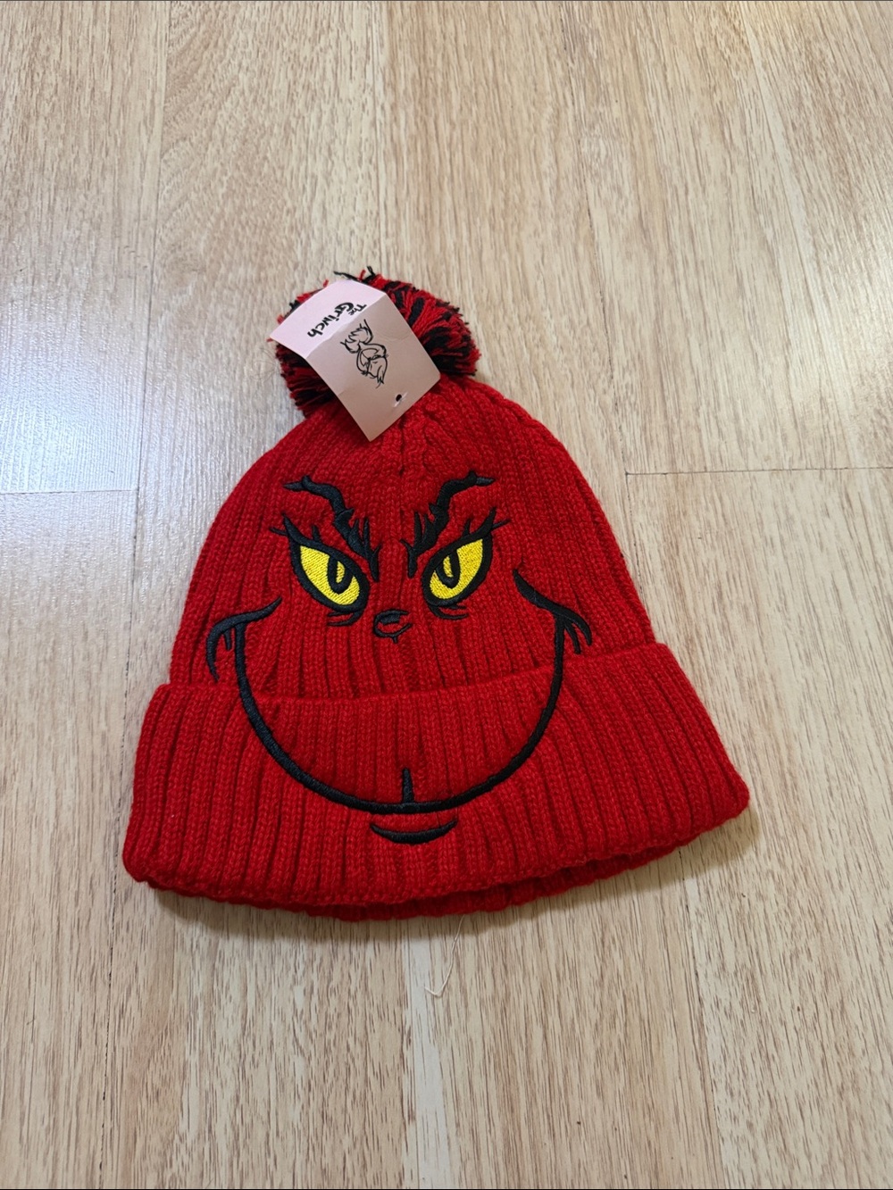 Red Grinch Knit Pom Beanie - Kids Accessories